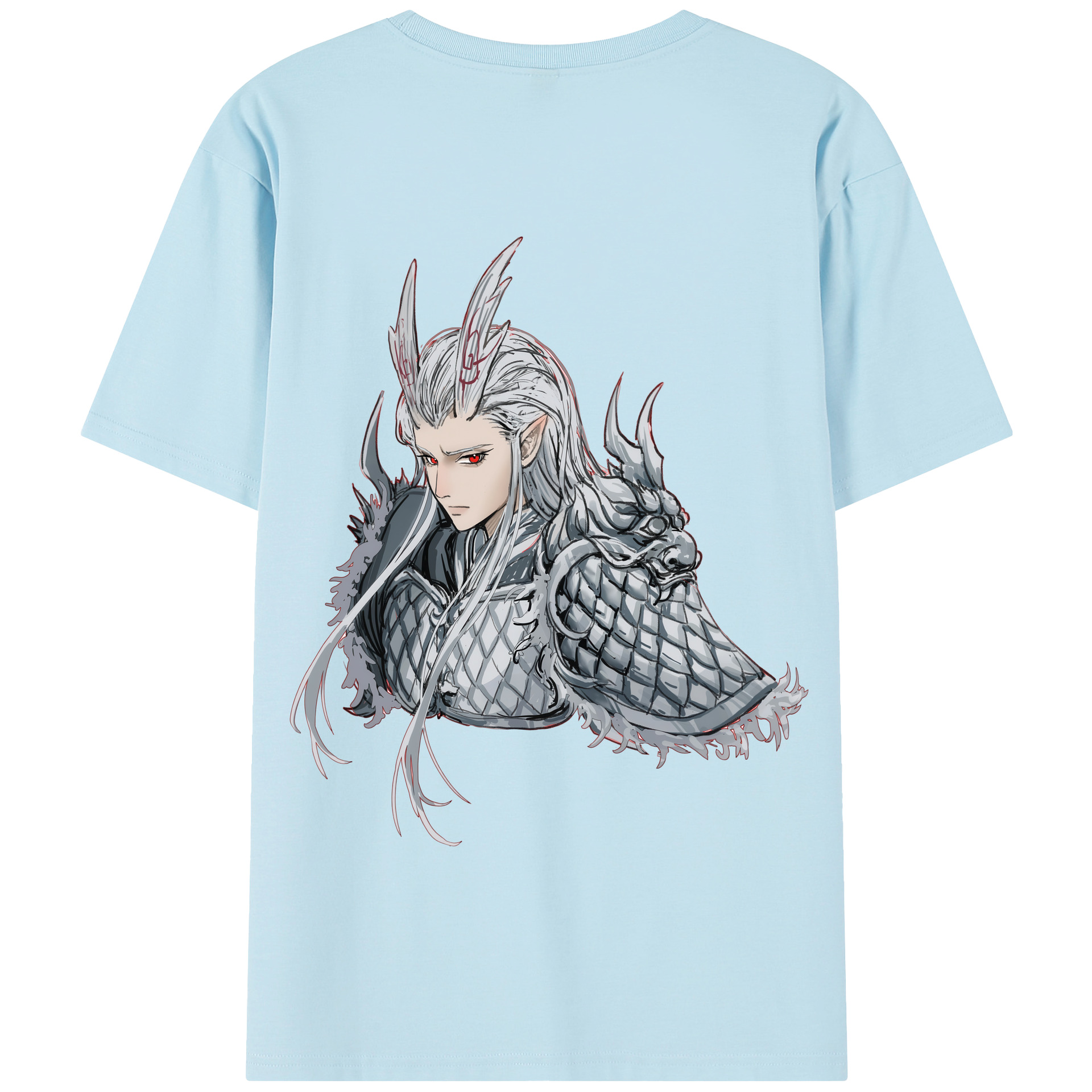 （画像用） Ne Zha 2 ナタ 魔童の大暴れ 綿100％半袖Tシャツ（背面プリント）